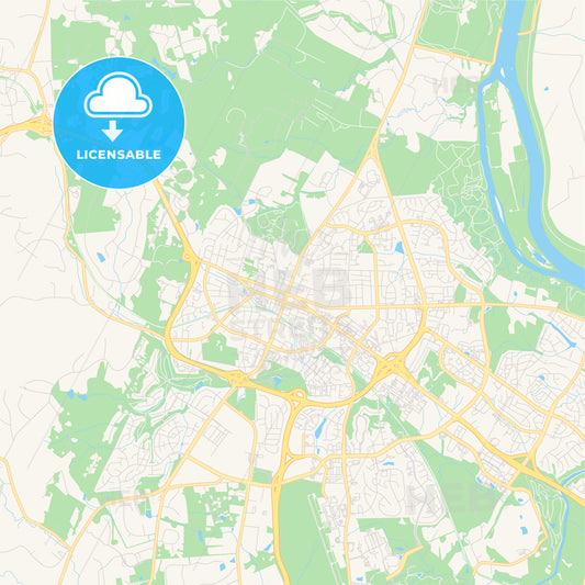 Empty vector map of Leesburg, Virginia, United States of America