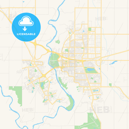 Empty vector map of Lethbridge, Alberta, Canada