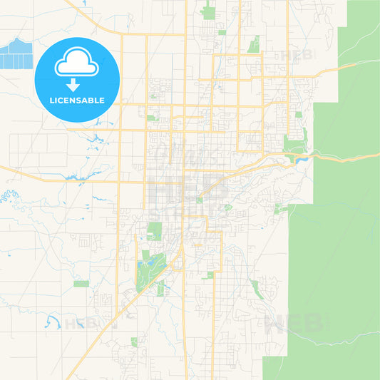 Empty vector map of Logan, Utah, United States of America