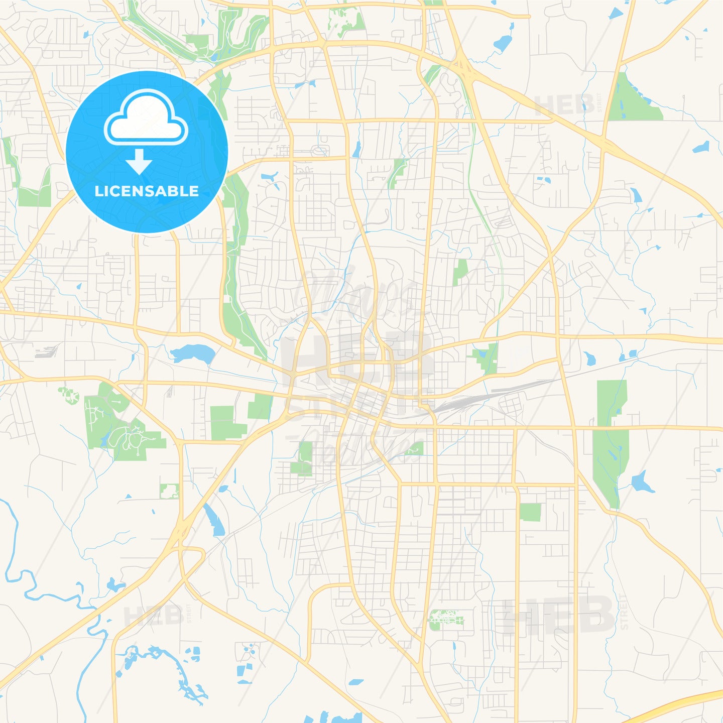 Empty vector map of Longview, Texas, USA