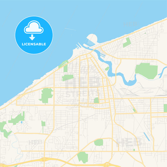 Empty vector map of Lorain, Ohio, USA