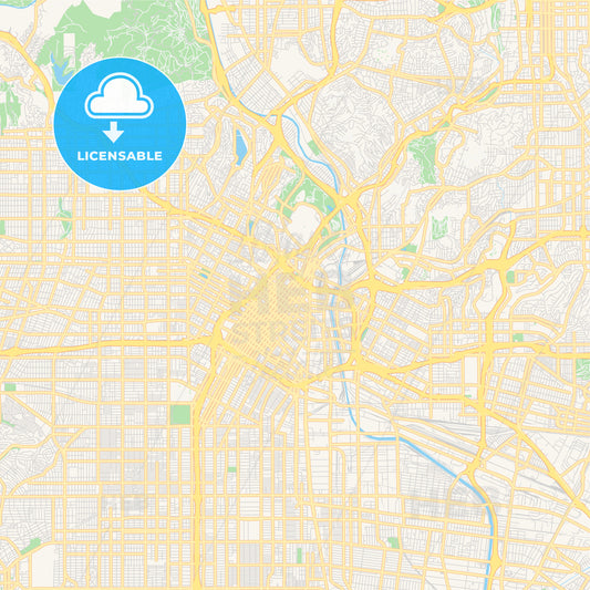 Empty vector map of Los Angeles, California, USA