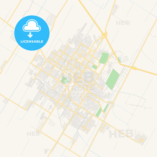 Empty vector map of Los Mochis, Sinaloa, Mexico