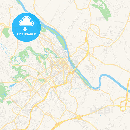 Empty vector map of Lynchburg, Virginia, USA