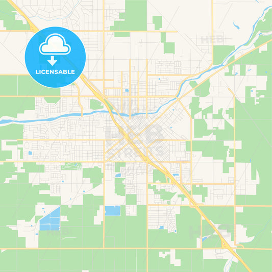 Empty vector map of Madera, California, USA