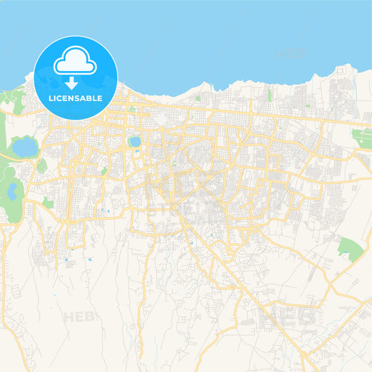 Empty vector map of Managua, Managua, Nicaragua
