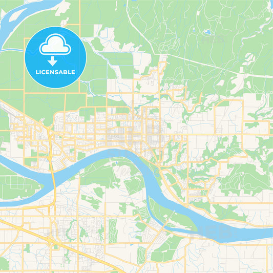 Empty vector map of Maple Ridge, British Columbia, Canada