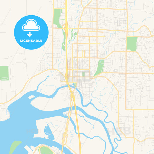 Empty vector map of Marysville, Washington, USA