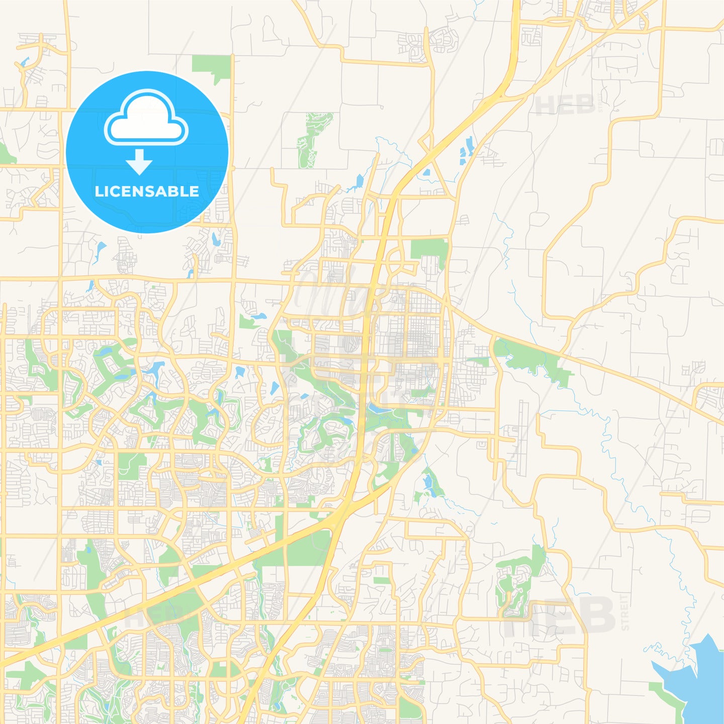 Empty vector map of McKinney, Texas, USA