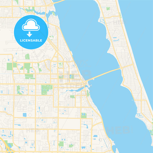 Empty vector map of Melbourne, Florida, USA