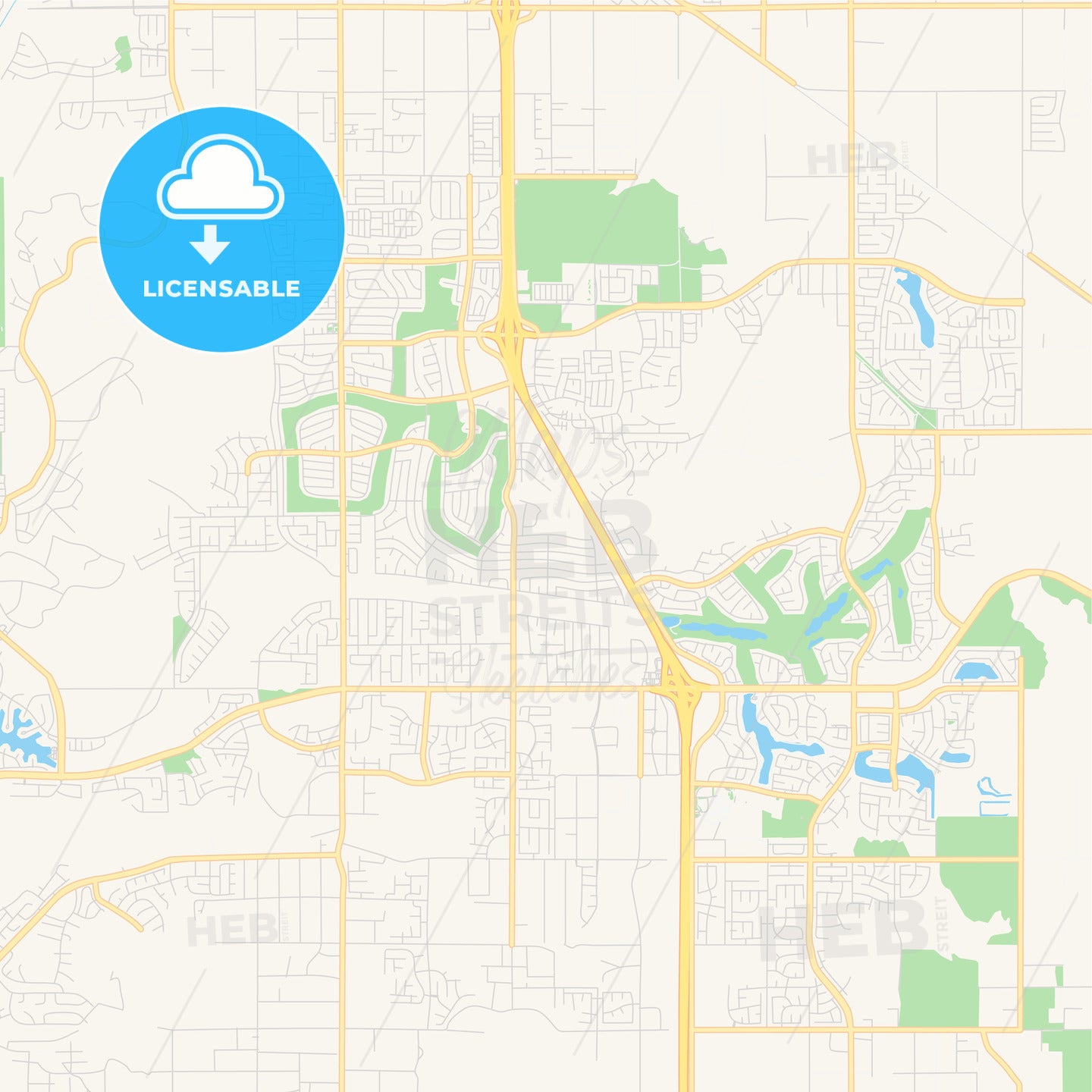 Empty vector map of Menifee, California, USA