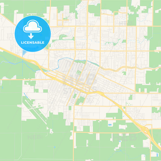 Empty vector map of Merced, California, USA