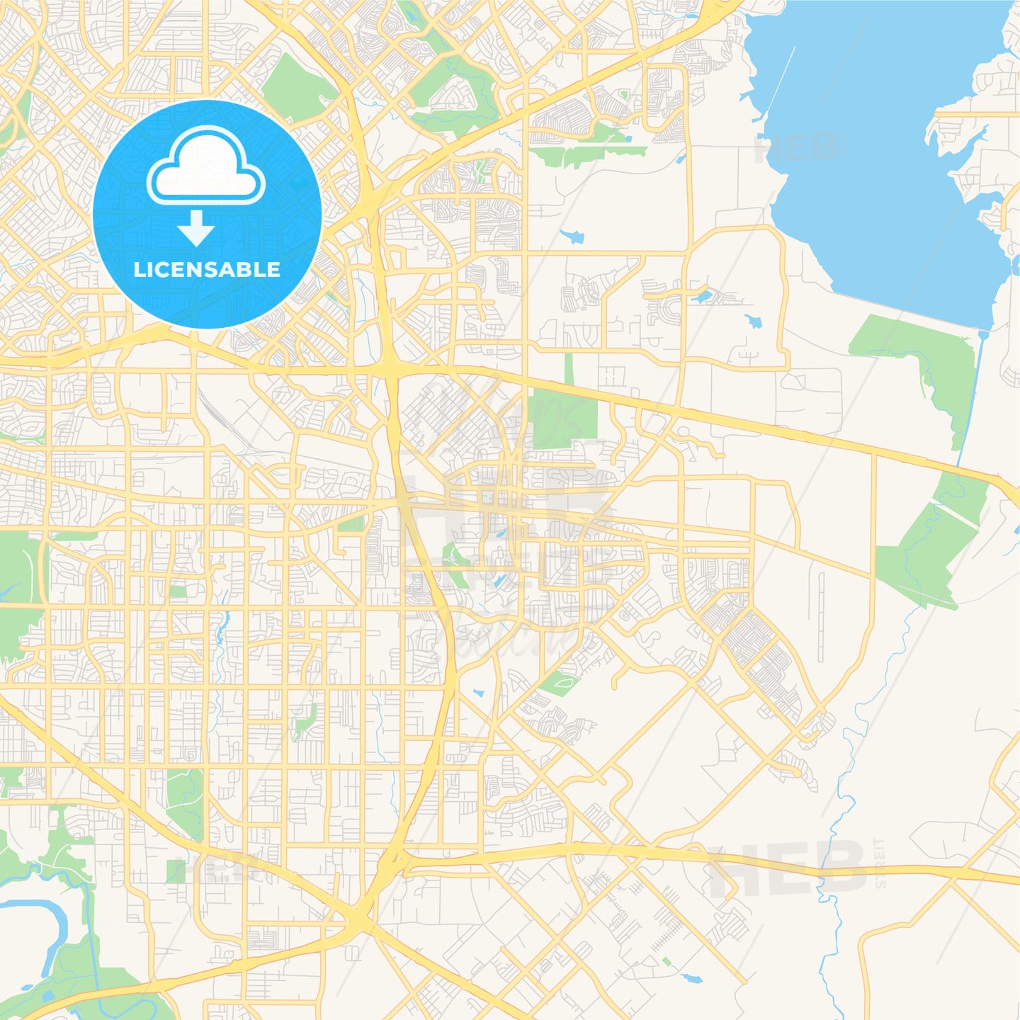 Empty vector map of Mesquite, Texas, USA