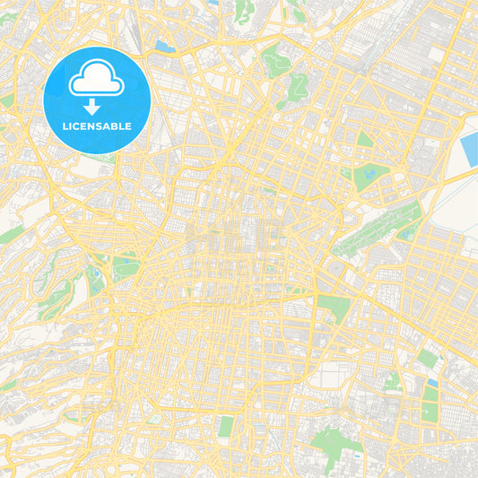 Empty vector map of Mexico City, Mexico City, Mexico