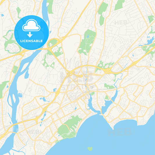 Empty vector map of Milford, Connecticut, United States of America