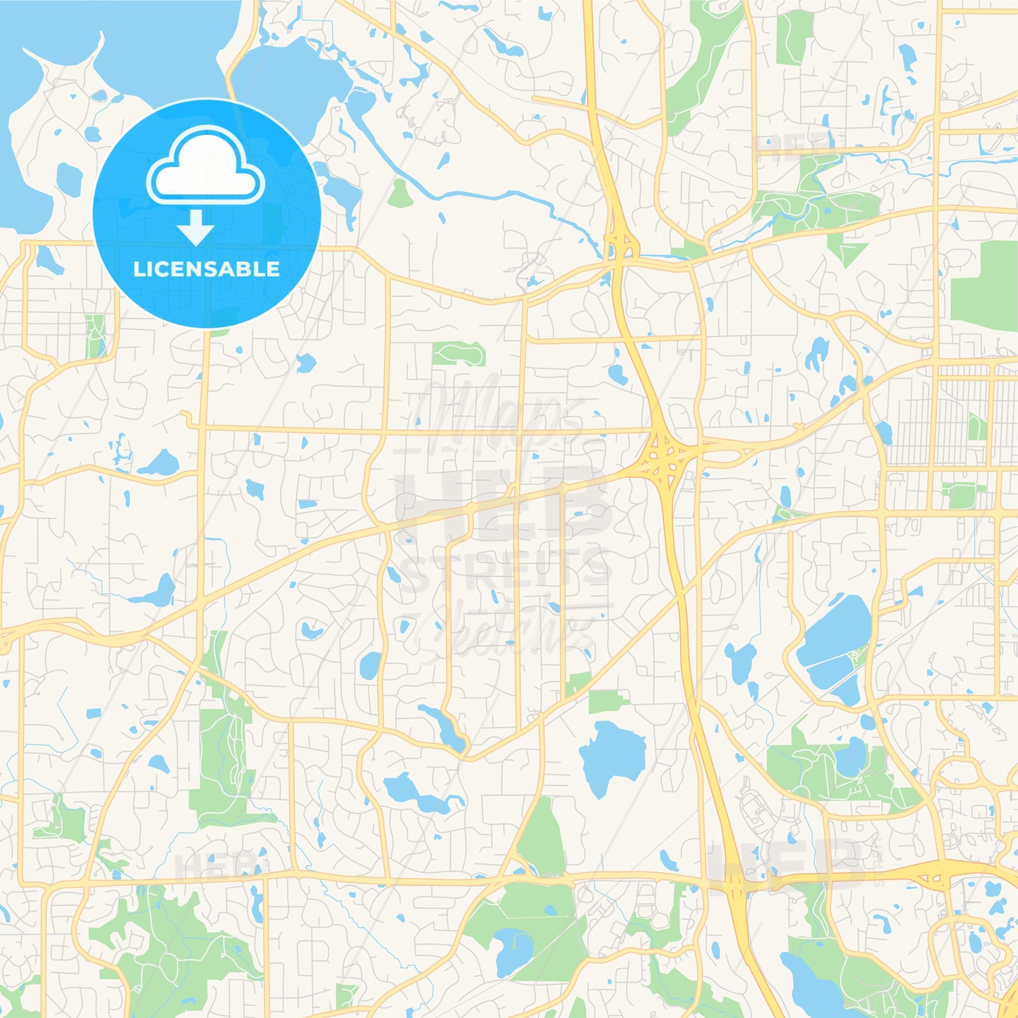 Empty vector map of Minnetonka, Minnesota, United States of America