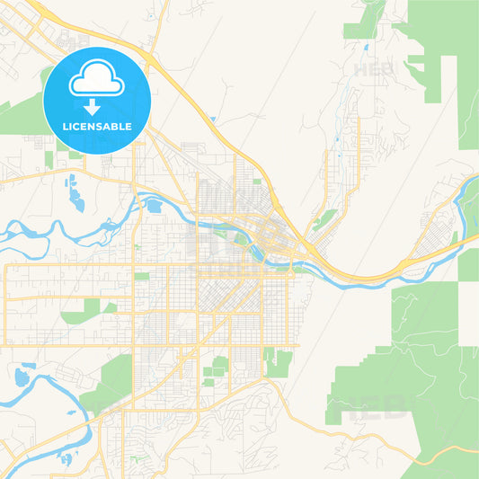 Empty vector map of Missoula, Montana, USA