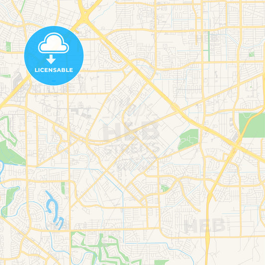 Empty vector map of Missouri City, Texas, USA