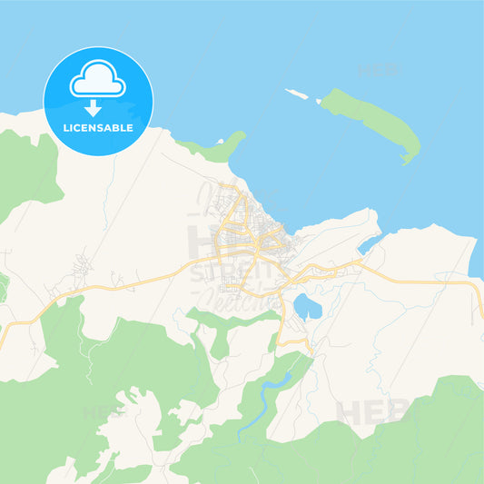 Empty vector map of Moa, Holguín, Cuba