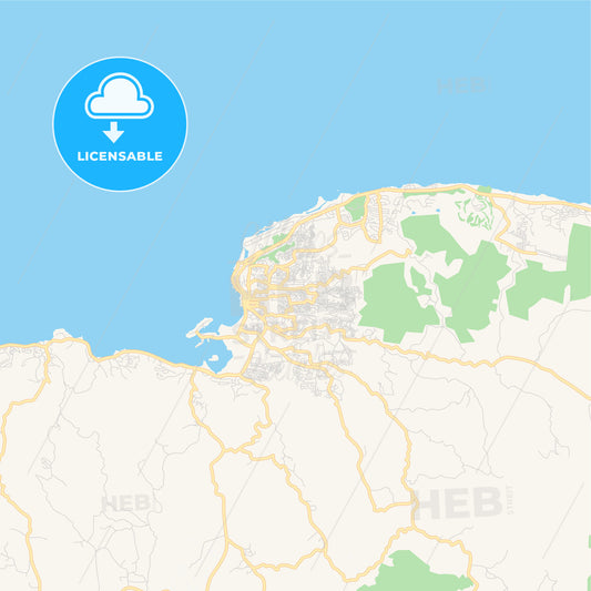 Empty vector map of Montego Bay, Saint Catherine, Jamaica