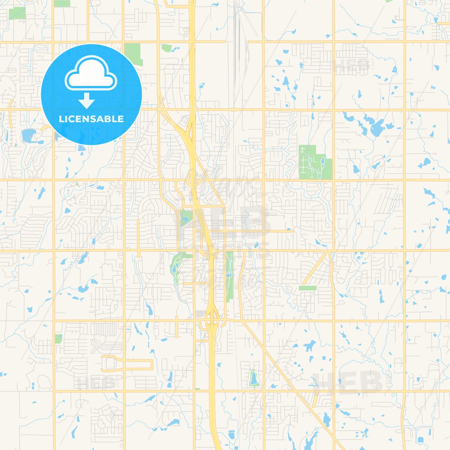 Empty vector map of Moore, Oklahoma, USA