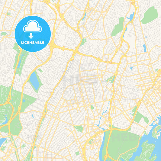 Empty vector map of Mount Vernon, New York, USA