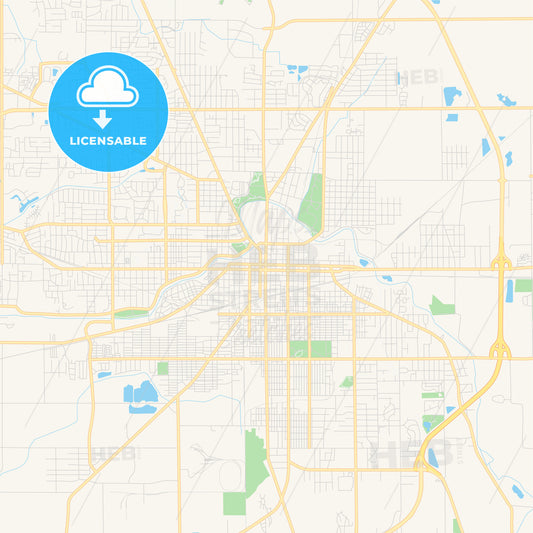 Empty vector map of Muncie, Indiana, USA