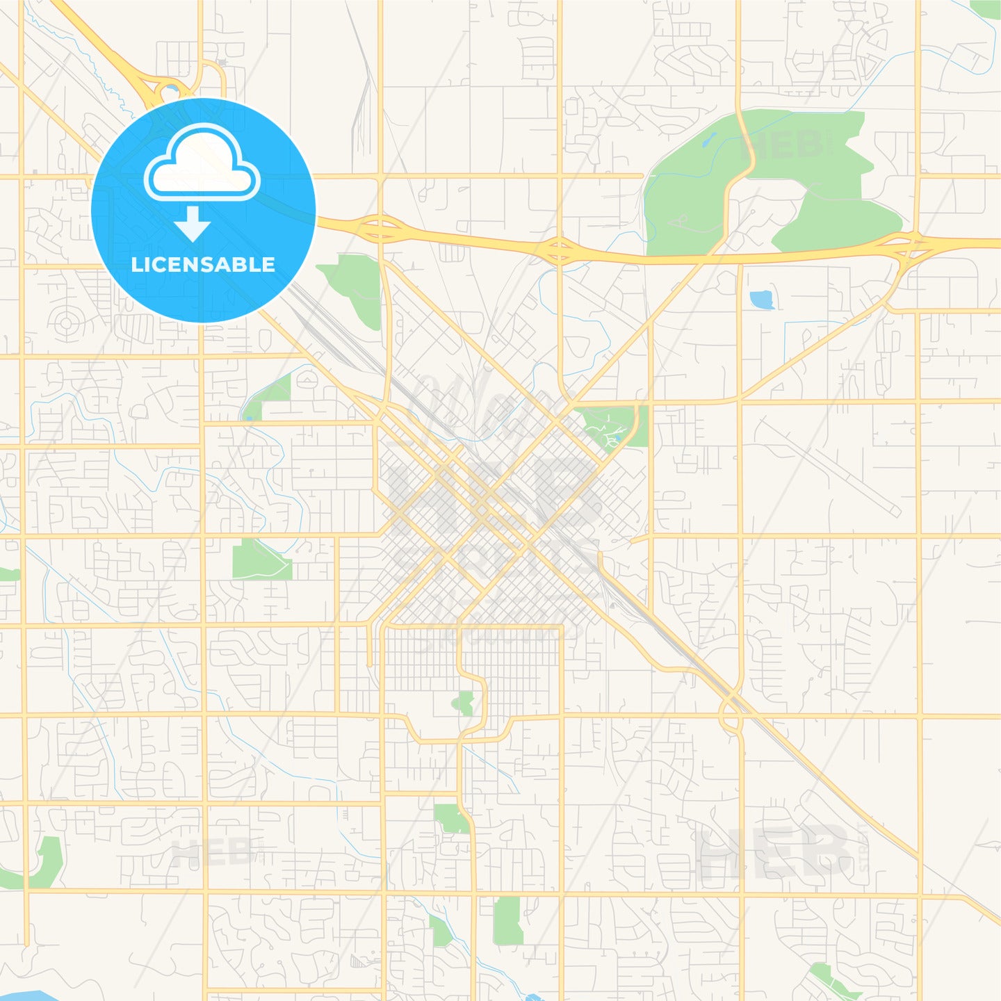 Empty vector map of Nampa, Idaho, USA