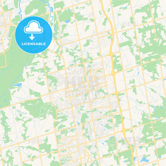 Empty vector map of Newmarket, Ontario, Canada