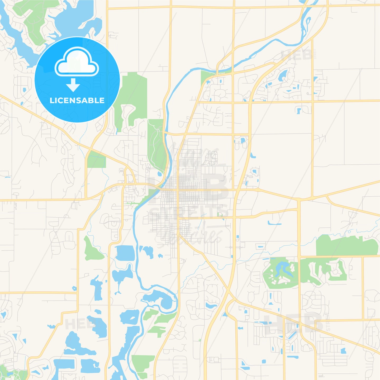 Empty vector map of Noblesville, Indiana, USA