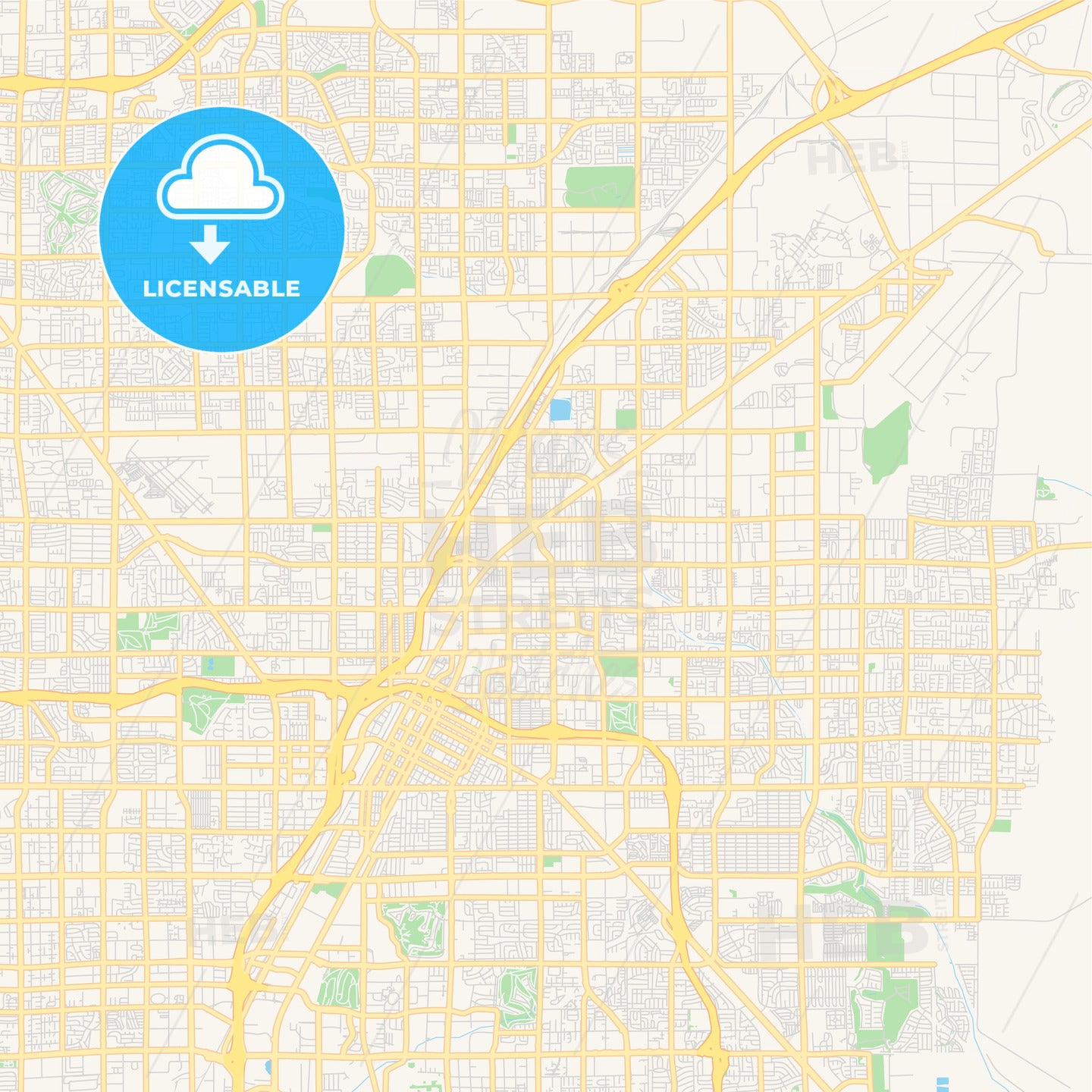 Empty vector map of North Las Vegas, Nevada, USA