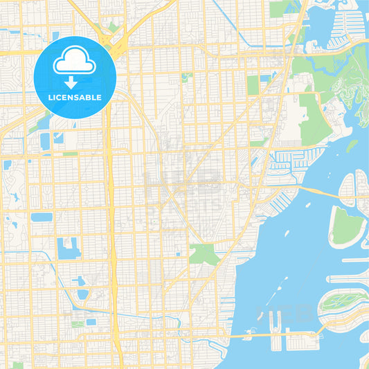 Empty vector map of North Miami, Florida, USA
