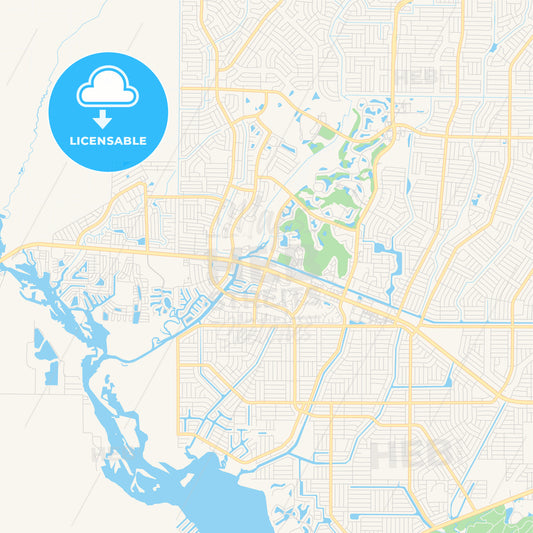 Empty vector map of North Port, Florida, USA
