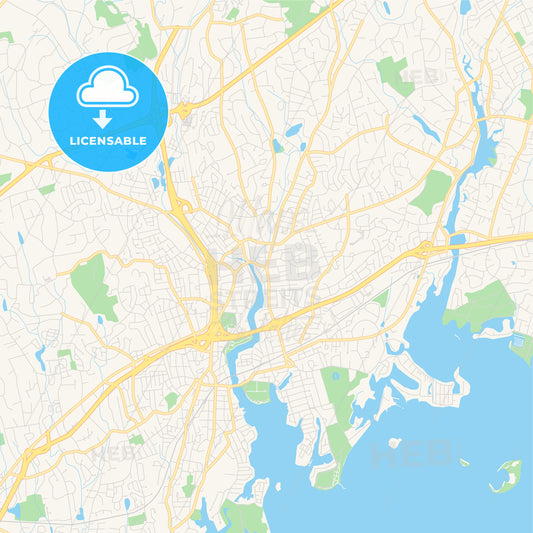 Empty vector map of Norwalk, Connecticut, USA