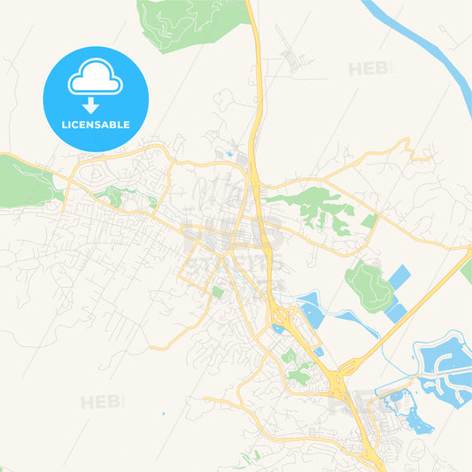 Empty vector map of Novato, California, USA