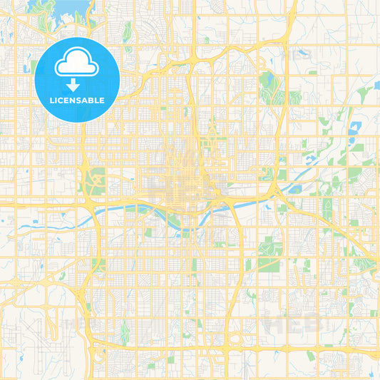 Empty vector map of Oklahoma City, Oklahoma, USA