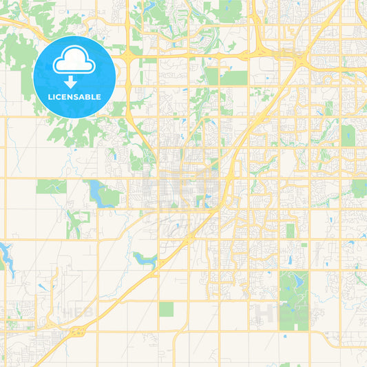 Empty vector map of Olathe, Kansas, USA