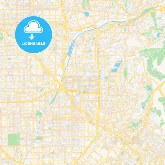 Empty vector map of Orange, California, USA