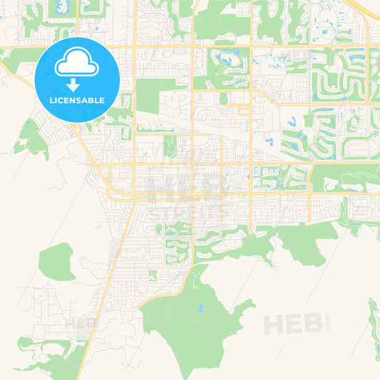Empty vector map of Palm Desert, California, United States of America