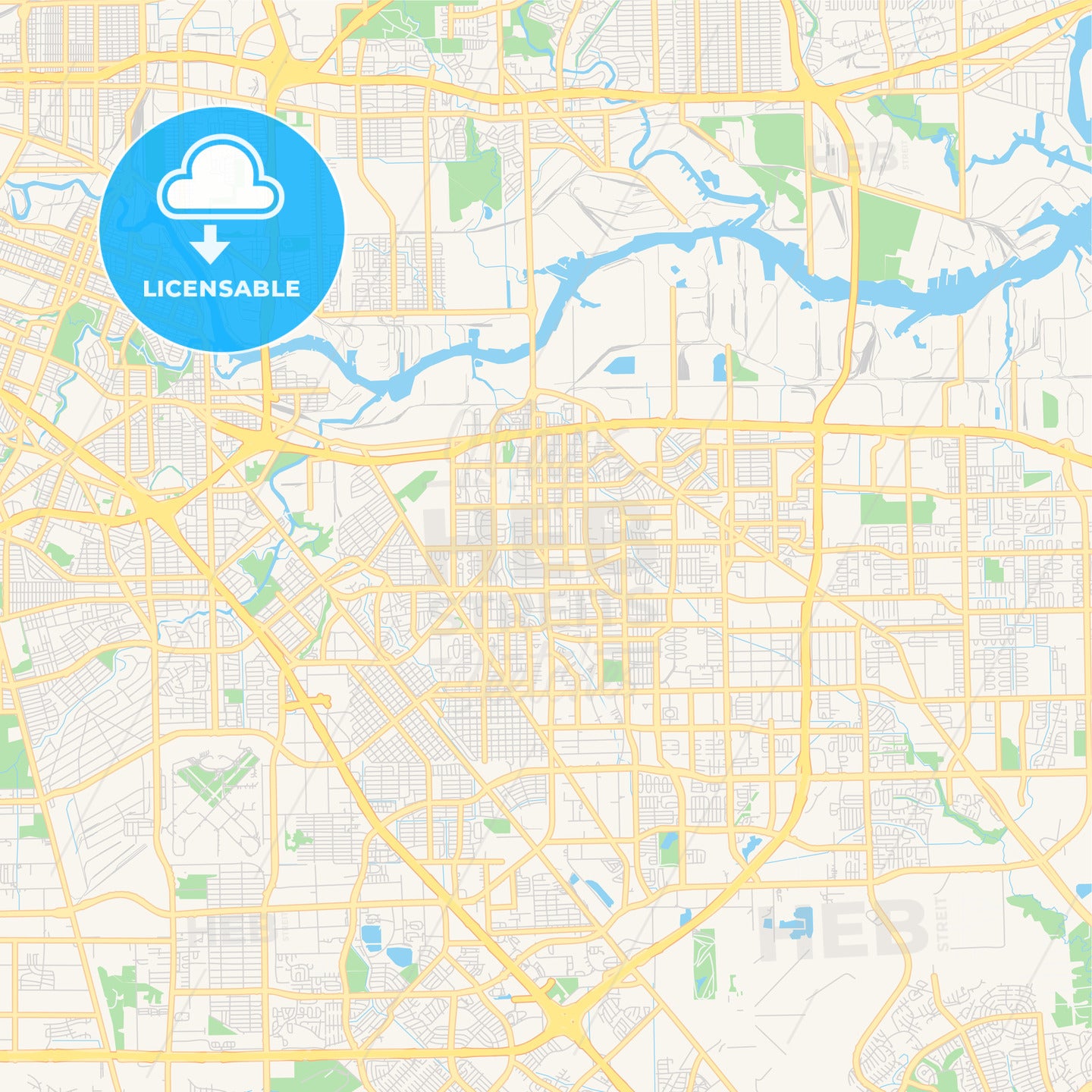 Empty vector map of Pasadena, Texas, USA