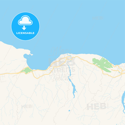 Empty vector map of Petit-Goâve, Ouest, Haiti