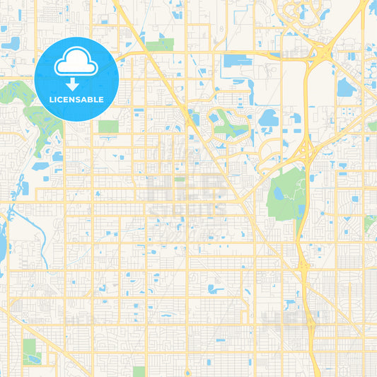 Empty vector map of Pinellas Park, Florida, United States of America