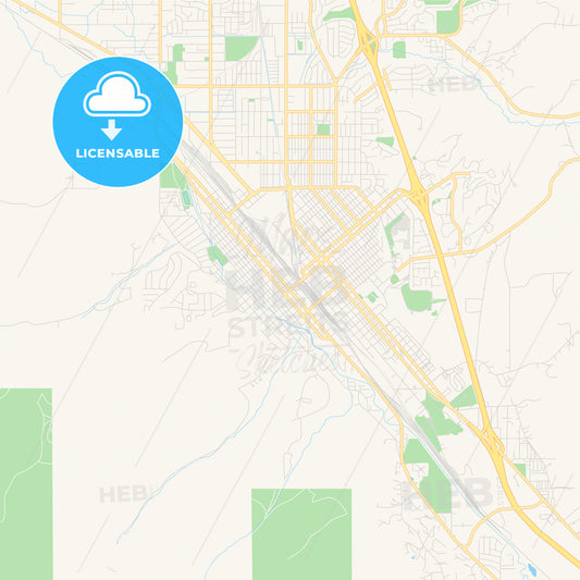 Empty vector map of Pocatello, Idaho, USA