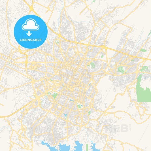Empty vector map of Puebla, Puebla, Mexico