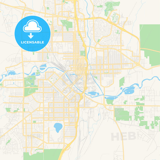 Empty vector map of Pueblo, Colorado, USA