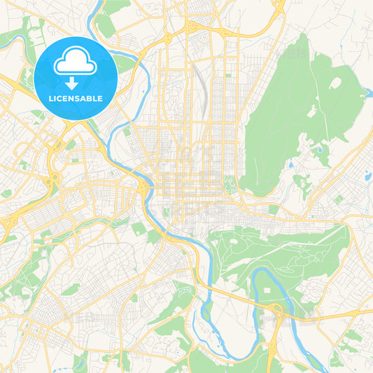 Empty vector map of Reading, Pennsylvania, USA