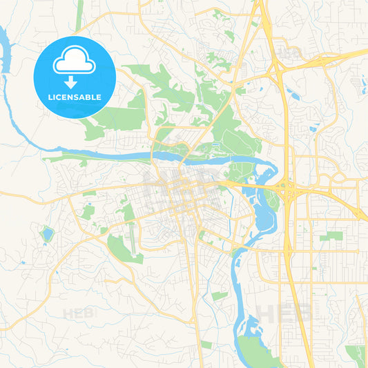 Empty vector map of Redding, California, USA