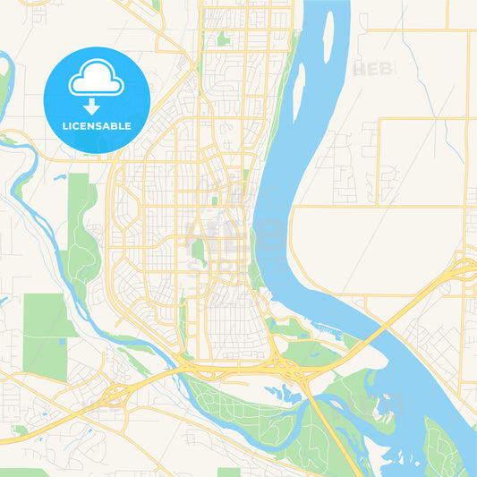 Empty vector map of Richland, Washington, USA