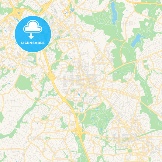 Empty vector map of Rockville, Maryland, USA