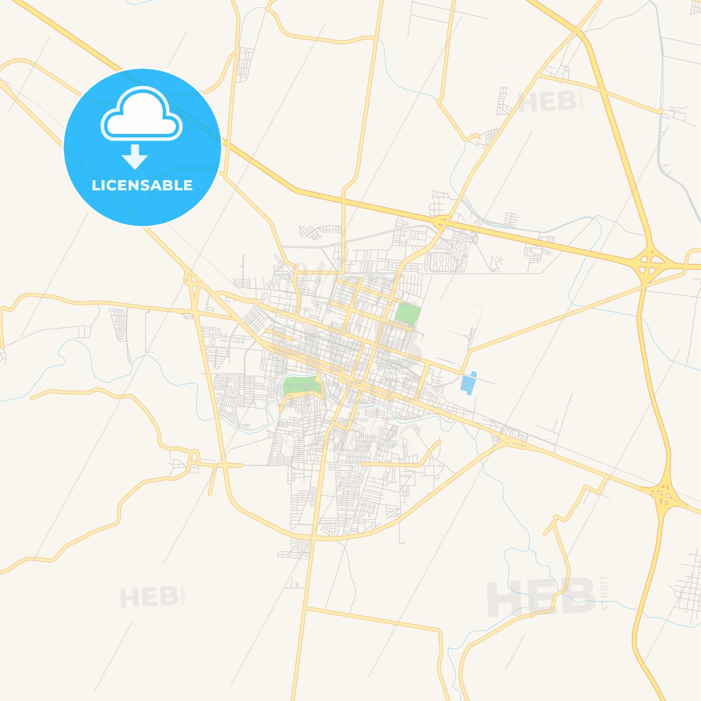 Empty vector map of Salamanca, Guanajuato, Mexico